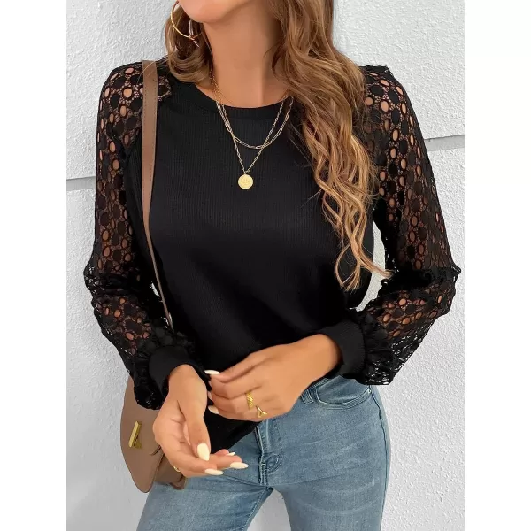 imageCUPSHE Womens Casual Mock Neck Blouse Rib Knit Tops Long Sleeve Shirts with Cutout DetailsBlack