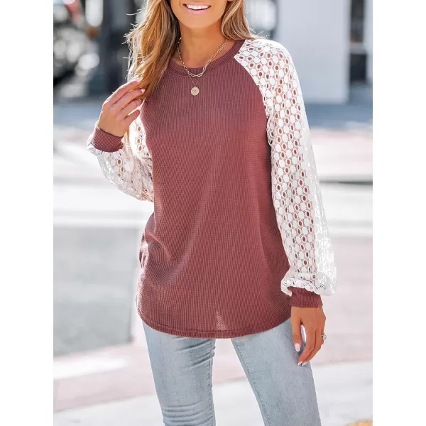 imageCUPSHE Womens Casual Mock Neck Blouse Rib Knit Tops Long Sleeve Shirts with Cutout DetailsPink
