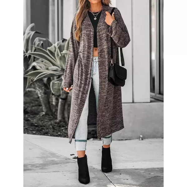 imageCUPSHE Womens Casual Open Front Cardigan Fall Longline Knit Sweater with Long SleevesGrey