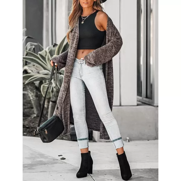 imageCUPSHE Womens Casual Open Front Cardigan Fall Longline Knit Sweater with Long SleevesGrey