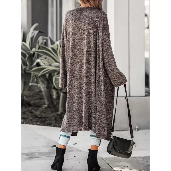 imageCUPSHE Womens Casual Open Front Cardigan Fall Longline Knit Sweater with Long SleevesGrey