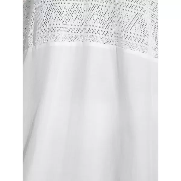 imageCUPSHE Womens Casual V Neck Bathing Suit Cover Up Backless Swim Coverups for SummerWhite