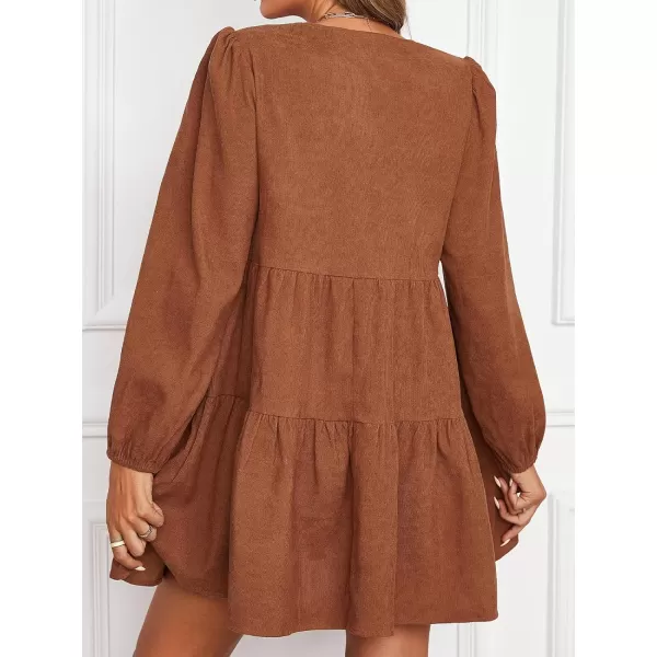 imageCUPSHE Womens Casual V Neck Short Length Dresses Flounce Elastic Waisted Dress with Paisley PrintBrown