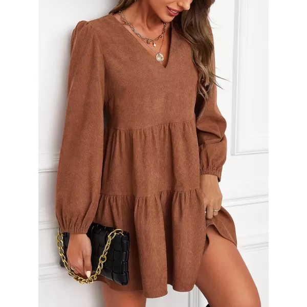 imageCUPSHE Womens Casual V Neck Short Length Dresses Flounce Elastic Waisted Dress with Paisley PrintBrown