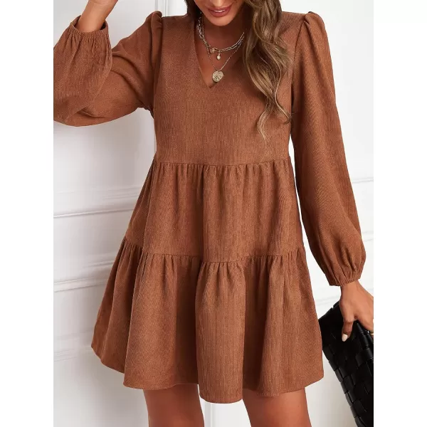 imageCUPSHE Womens Casual V Neck Short Length Dresses Flounce Elastic Waisted Dress with Paisley PrintBrown