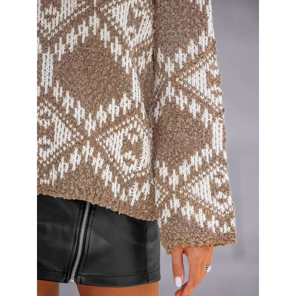 imageCUPSHE Womens Chenille Knit V Neck Fall Sweaters Long Sleeves Pullover with Ribbed TrimKhaki