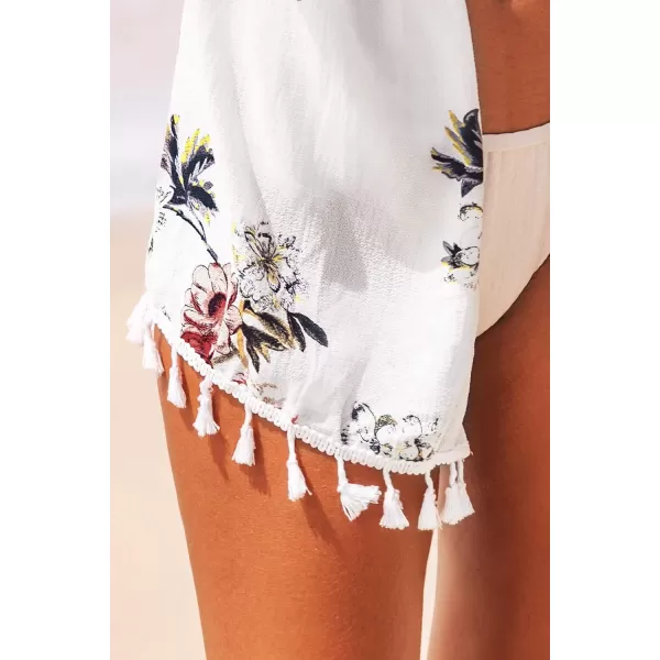 imageCUPSHE Womens Cover Up Fringe Hem Loose Waisted Knee Length BeachwearMulticolor
