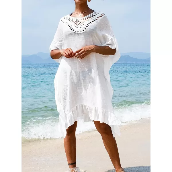 imageCUPSHE Womens Cover Up Fringe Hem Loose Waisted Knee Length BeachwearPearl White