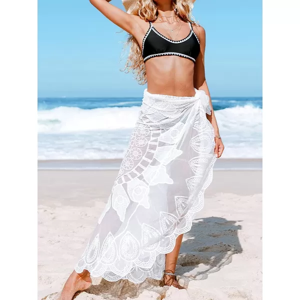 imageCUPSHE Womens Cover Up Sexy Tie Side Embroidery SarongCUPSHE Womens Cover Up Sexy Tie Side Embroidery Sarong