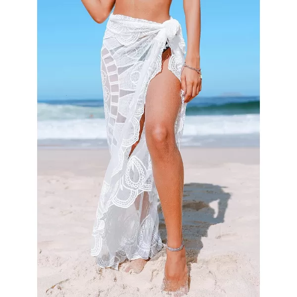imageCUPSHE Womens Cover Up Sexy Tie Side Embroidery SarongCUPSHE Womens Cover Up Sexy Tie Side Embroidery Sarong