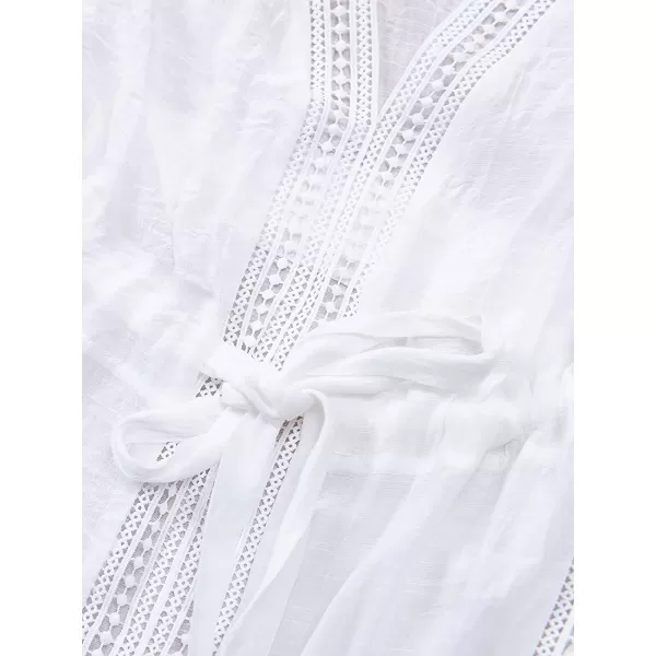 imageCUPSHE Womens Cover Up Tassel Trim Belted Midi LengthWhite
