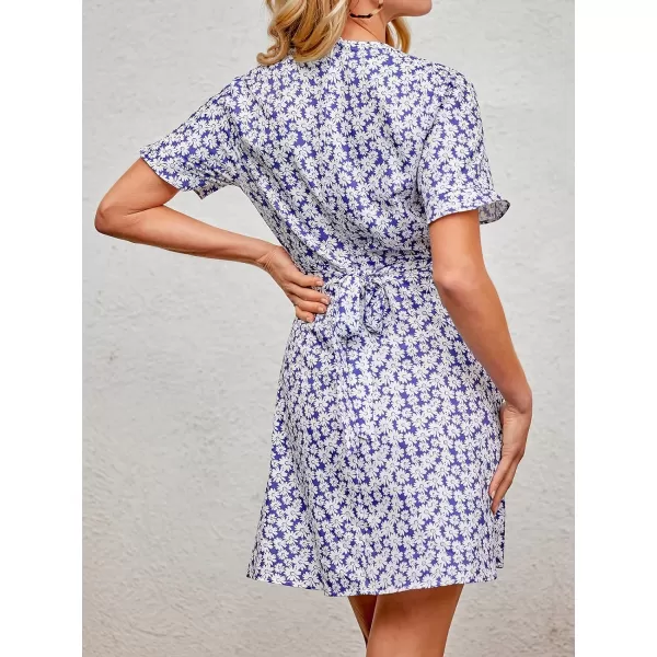 imageCUPSHE Womens Deep V Neck Short Length Dresses Banded Waist Summer Mini Dress with Floral PrintCUPSHE Womens Deep V Neck Short Length Dresses Banded Waist Summer Mini Dress with Floral Print