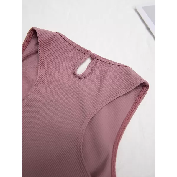 imageCUPSHE Womens Dusty Pink Tank BodysuitCUPSHE Womens Dusty Pink Tank Bodysuit