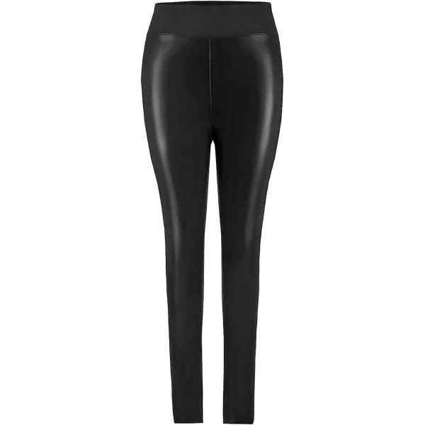 imageCUPSHE Womens Faux Leather High Waist Leggings Solid Black Skinny PantsBlack