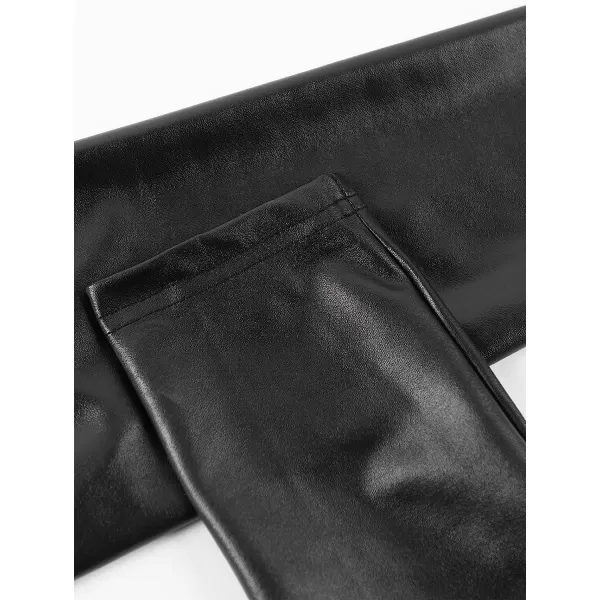 imageCUPSHE Womens Faux Leather High Waist Leggings Solid Black Skinny PantsBlack
