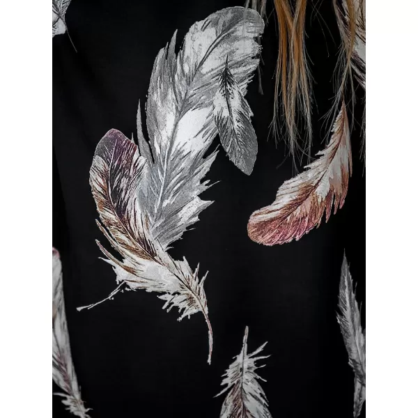 imageCUPSHE Womens Feather Print OneShoulder Mini Dress with Single Dolman SleeveBlack Floral