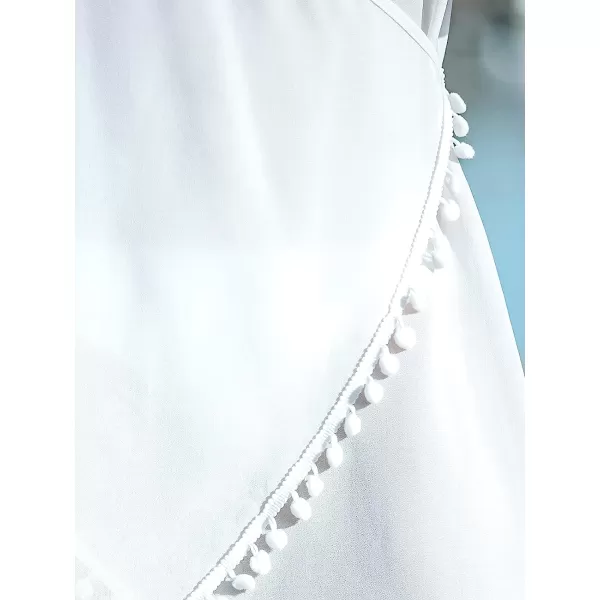 imageCUPSHE Womens Floral Lace Open Front Cover Up Dress Long Sleeve Kimono Mini DressWhite