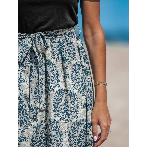 imageCUPSHE Womens Floral Paisley Mini Dress Crew Neck Short Sleeve Belted Tie A Line Stripe Midi Summer DressesBlack Paisley
