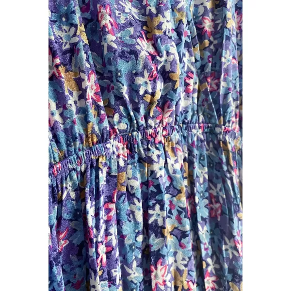 imageCUPSHE Womens Floral Print Tie Cutout Short Sleeves DressMulticolored