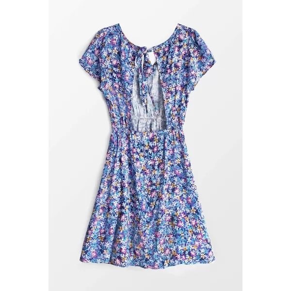 imageCUPSHE Womens Floral Print Tie Cutout Short Sleeves DressMulticolored