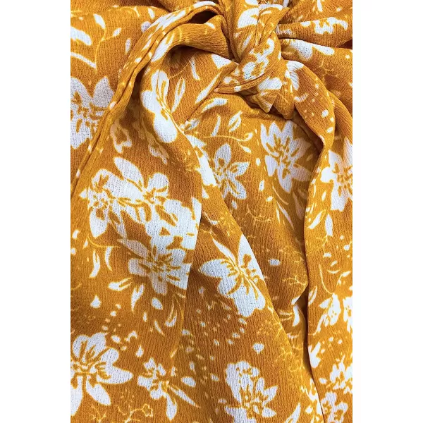imageCUPSHE Womens Floral Print V Neck Sleeveless Button Mid Calf DressYellow