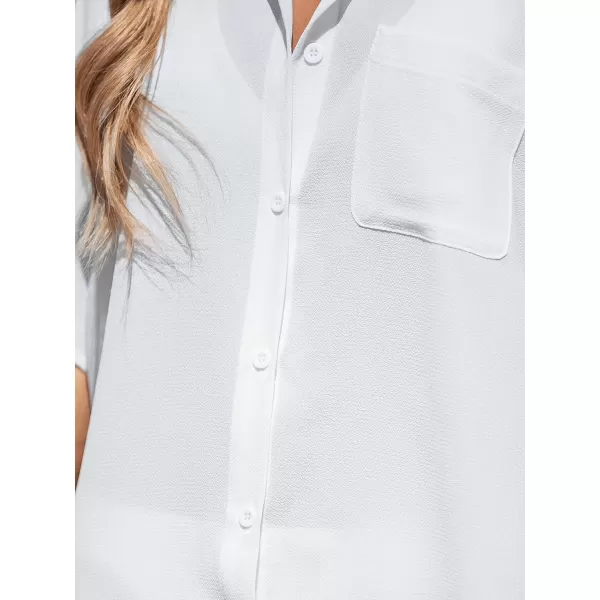 imageCUPSHE Womens Floral Stripe Print Buttoned Short Sleeve Cover UpWhite