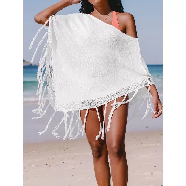 imageCUPSHE Womens Fringe Hem Cover Up WhiteWhite