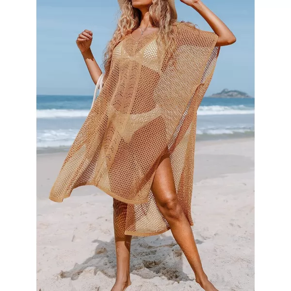 imageCUPSHE Womens Green Hollow Out Split Cover UpOrange