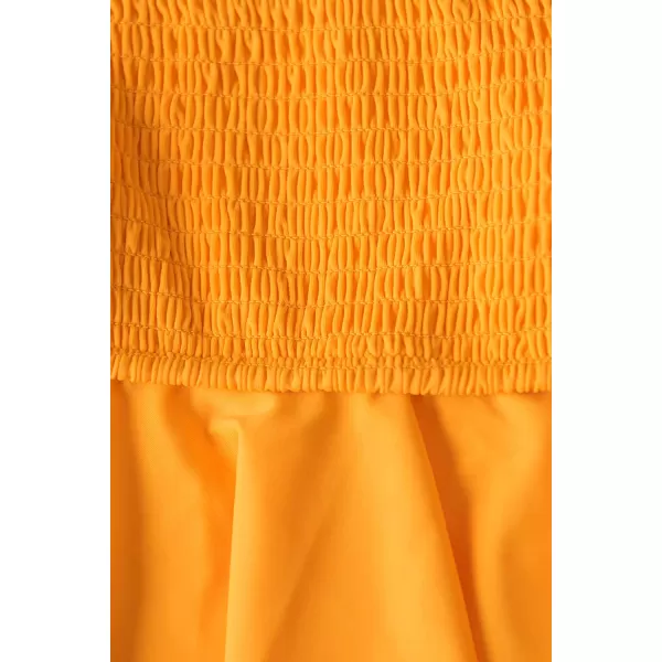 imageCUPSHE Womens High Waist Bikini Swimsuit Ruffle Two Piece Bathing SuitOrange Leafy