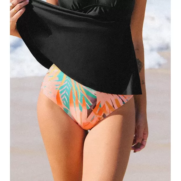 imageCUPSHE Womens High Waisted Bikini Bottom Swimsuit Separate Tropical PrintTropical Print