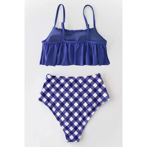 imageCUPSHE Womens High Waisted Falbala Bikini SetLapis