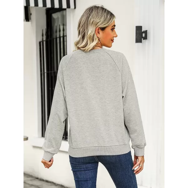 imageCUPSHE Womens I Am Freaking Cold Print Long Sleeve Sweatshirt Pullover T ShirtLight Grey
