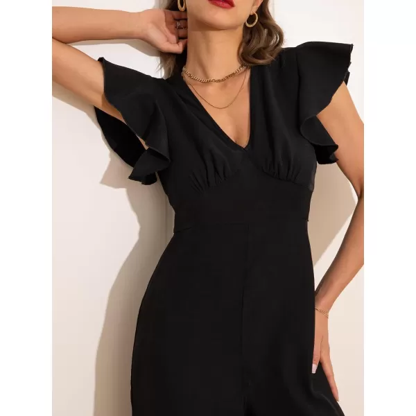 imageCUPSHE Womens Jumpsuits Casual Wrap Vneck Cap Sleeve Wide Legs Vacation Jumpsuit
