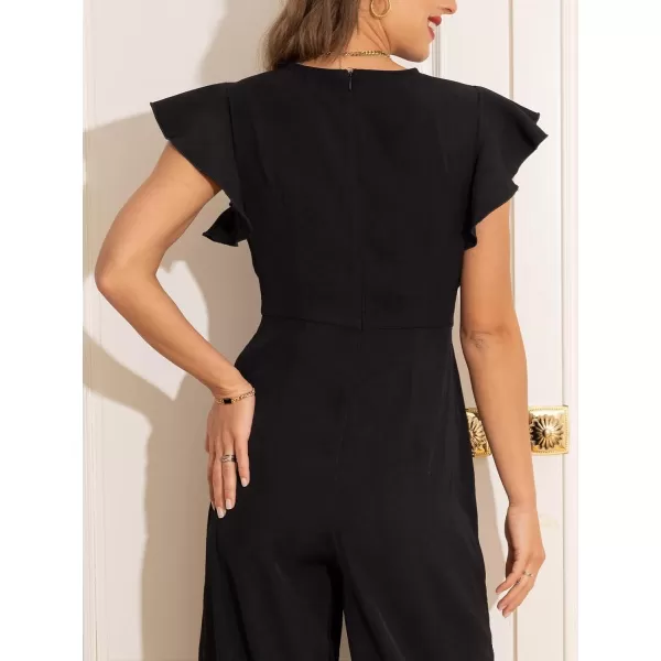 imageCUPSHE Womens Jumpsuits Casual Wrap Vneck Cap Sleeve Wide Legs Vacation Jumpsuit