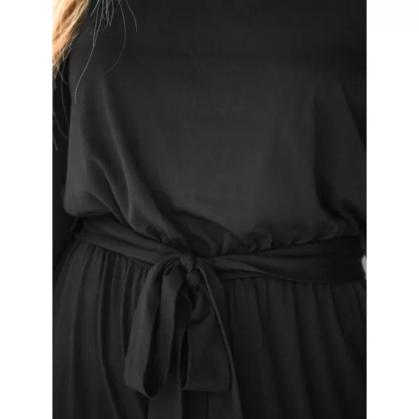 imageCUPSHE Womens Jumpsuits Onyx OneShoulder Belted Jogger Jumpsuit Long Sleeve Outfit Casual DressyBlack