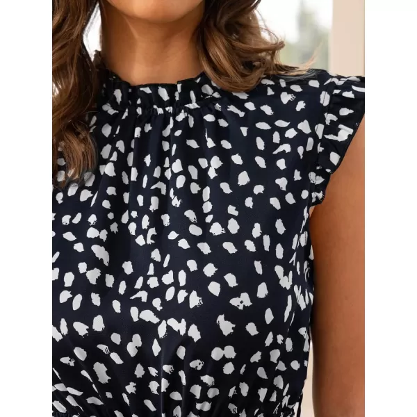 imageCUPSHE Womens Jumpsuits Polka Dot Print Mock Neck Casual Wide Leg Jumpsuit