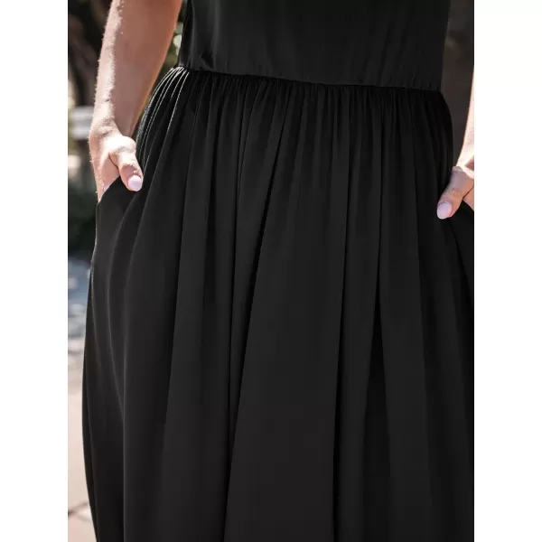 imageCUPSHE Womens Jumpsuits Scoop Neck Loose Tapered Leg Overall Sleeveless Outfit CasualBlack