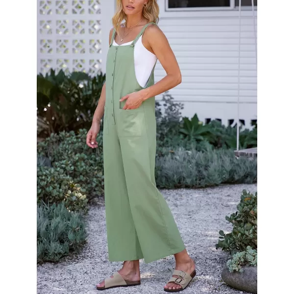 imageCUPSHE Womens Jumpsuits Square Neck Patch Pocket Sleeveless Straight Leg Overall Outfit CasualGreen