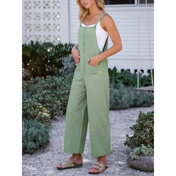 imageCUPSHE Womens Jumpsuits Square Neck Patch Pocket Sleeveless Straight Leg Overall Outfit CasualGreen