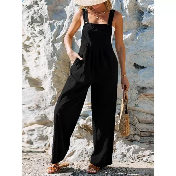imageCUPSHE Womens Jumpsuits Straight Leg Jumpsuit Sleeveless Front Pocket Outfit Casual DressyBlack