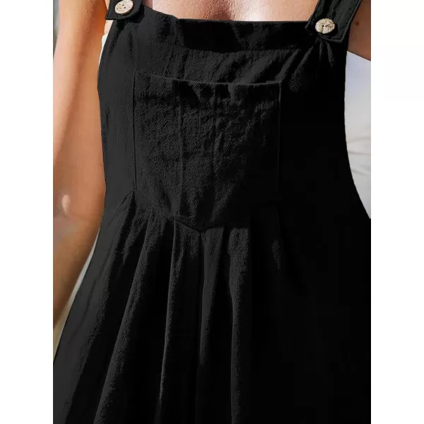 imageCUPSHE Womens Jumpsuits Straight Leg Jumpsuit Sleeveless Front Pocket Outfit Casual DressyBlack