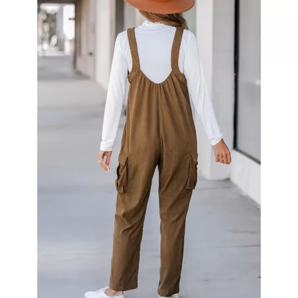 imageCUPSHE Womens Jumpsuits ZipUp Cargo Jumpsuit Sleeveless Straight Neck Outfit CasualBrown