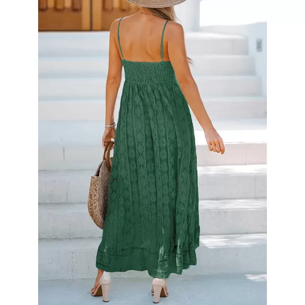 imageCUPSHE Womens Lace Up Dresses Boho Tassel VNeck Flare Ruffle BeachOlive Green