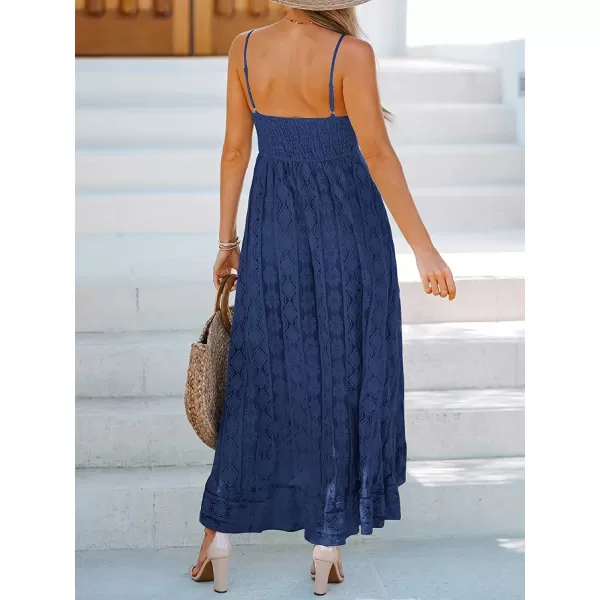 imageCUPSHE Womens Lace Up Dresses Boho Tassel VNeck Flare Ruffle BeachRoyal Blue