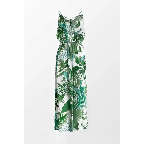 imageCUPSHE Womens Leafy Cutout Maxi Sleeveless DressGreen