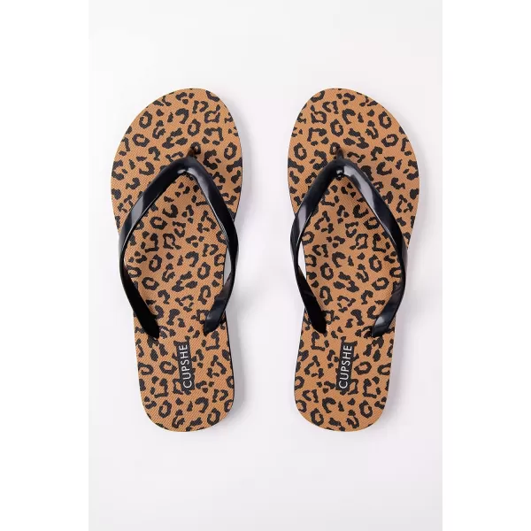 imageCUPSHE Womens Leopard Beach Flip FlopsCUPSHE Womens Leopard Beach Flip Flops