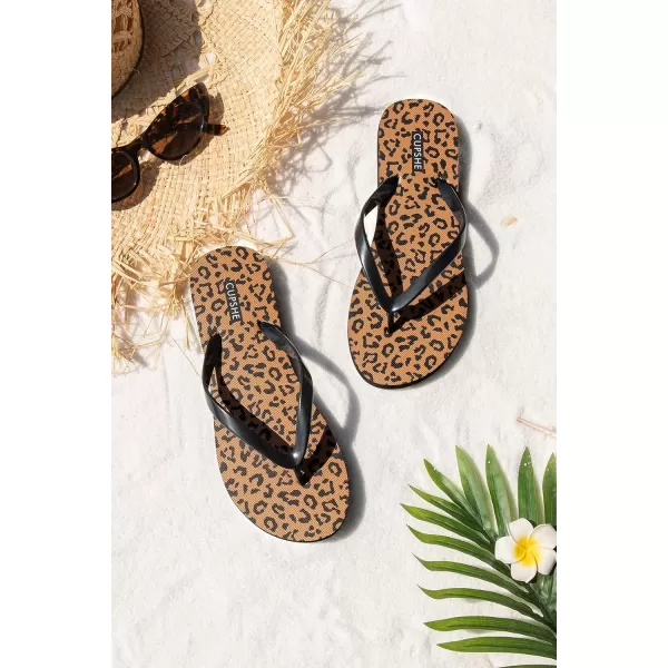 imageCUPSHE Womens Leopard Beach Flip FlopsCUPSHE Womens Leopard Beach Flip Flops