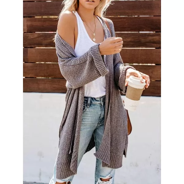 imageCUPSHE Womens Long Sleeve Open Front Cardigan Solid Winter Casual Crochet Textured Knit SweaterGrey