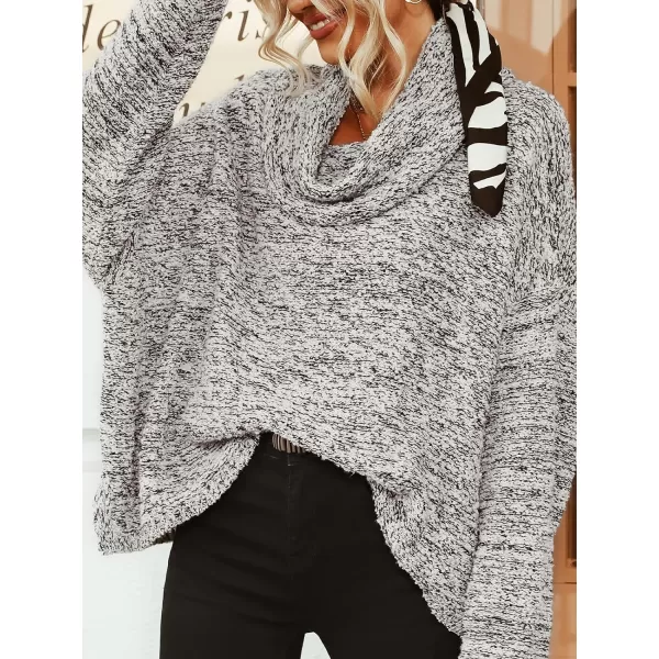 imageCUPSHE Womens Long Sleeve Pullover Sweater Solid Fall Winter Casual Knit Cowl NeckGrey