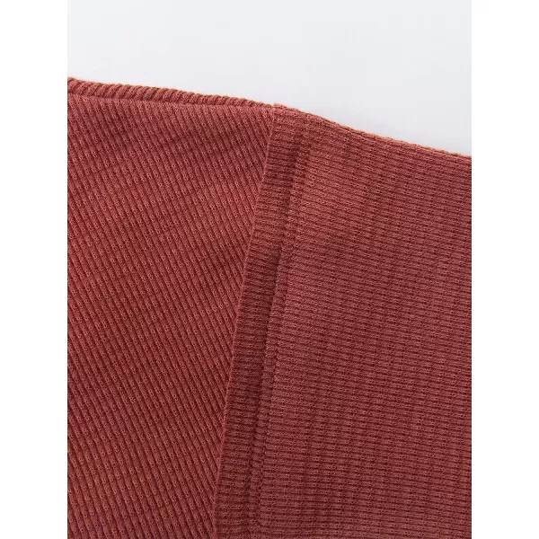 imageCUPSHE Womens Long Sleeve Sweatshirt Minimalist Oblique Neck Casual Pullover Tunic TopsRust Red
